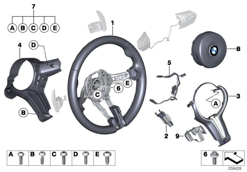 M sportstuur airbag leder