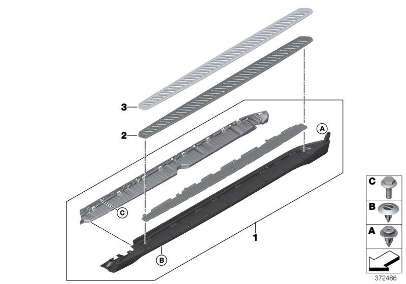 Extra set aluminium voetplank