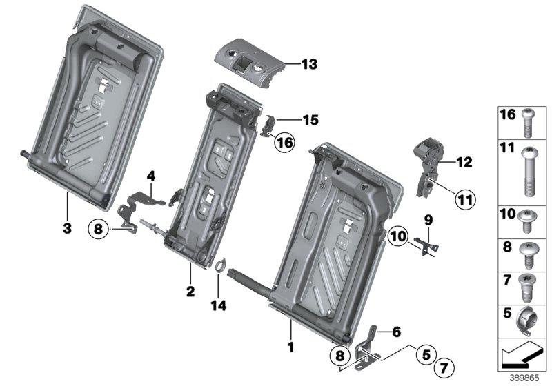 Achterbank zittingframe