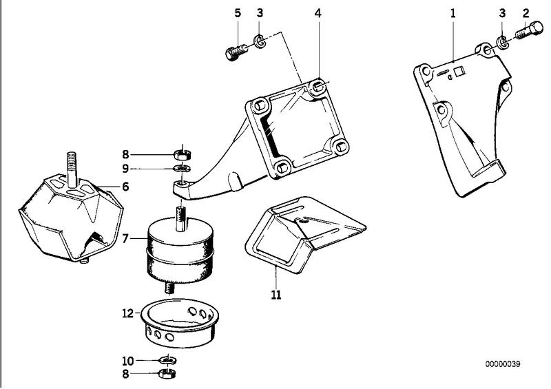 Motorophanging / motordemper