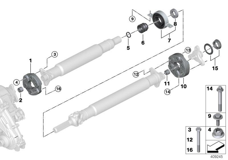 Flexibele koppel.  / tussenlager / inlegmoer