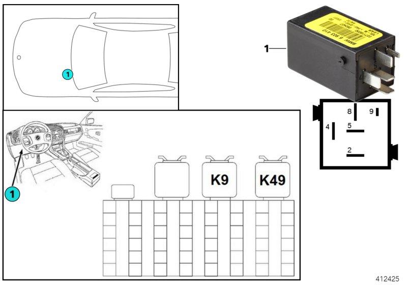 Relais mistachterlicht K49