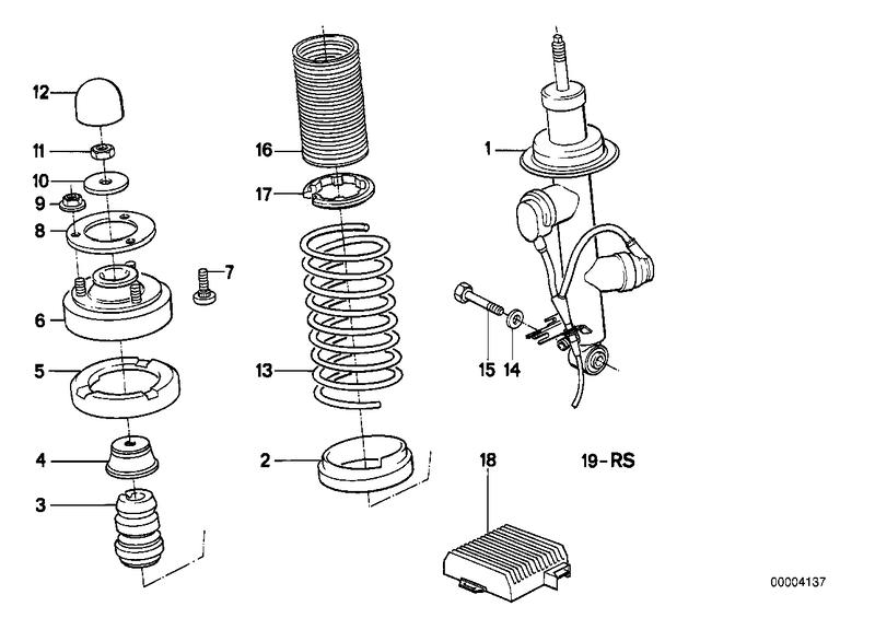 Veerelement achter EDC / stuurtoes.  / sensor