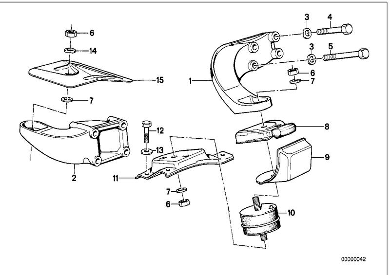 Motorophanging / motordemper