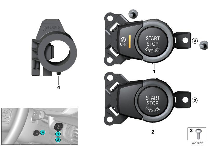 Start / stop-schakelaar en ringantenne