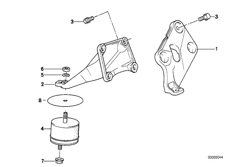 Motorophanging / motordemper