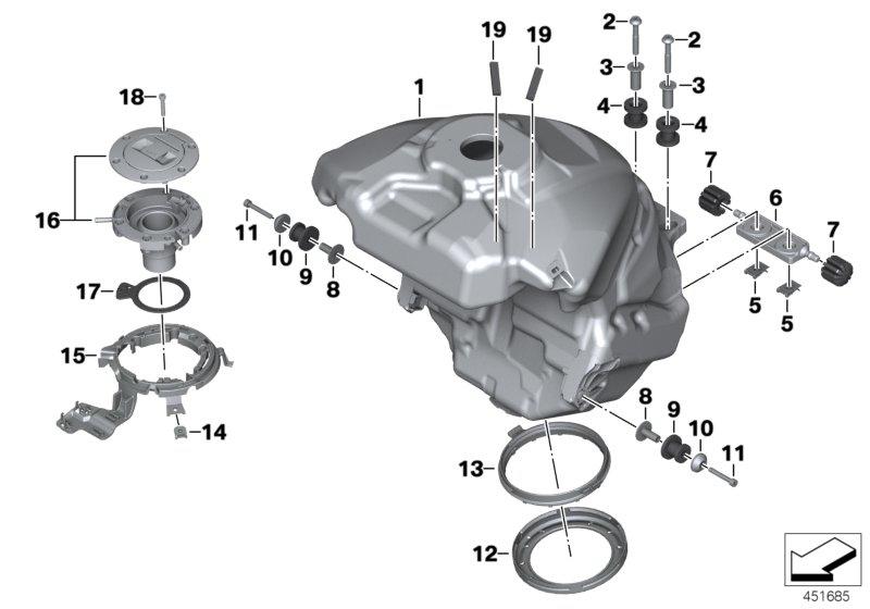 Brandstoftank  /  bevestigingsdelen