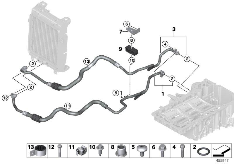 Motoroliekoelerleiding