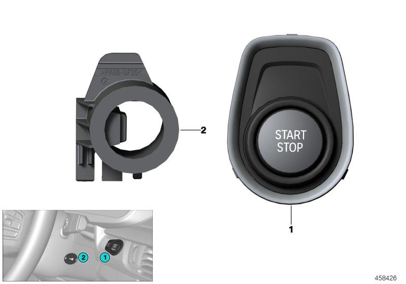 Start / stop-schakelaar en ringantenne