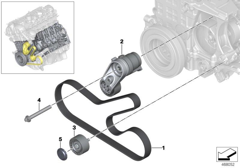 Aandrijfriem dynamo / airconditioning