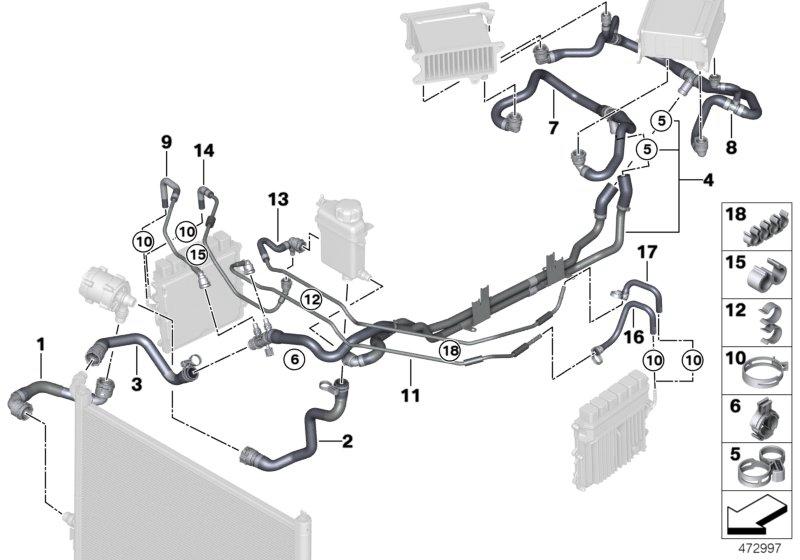 Koelvloeistofslangen laadlucht