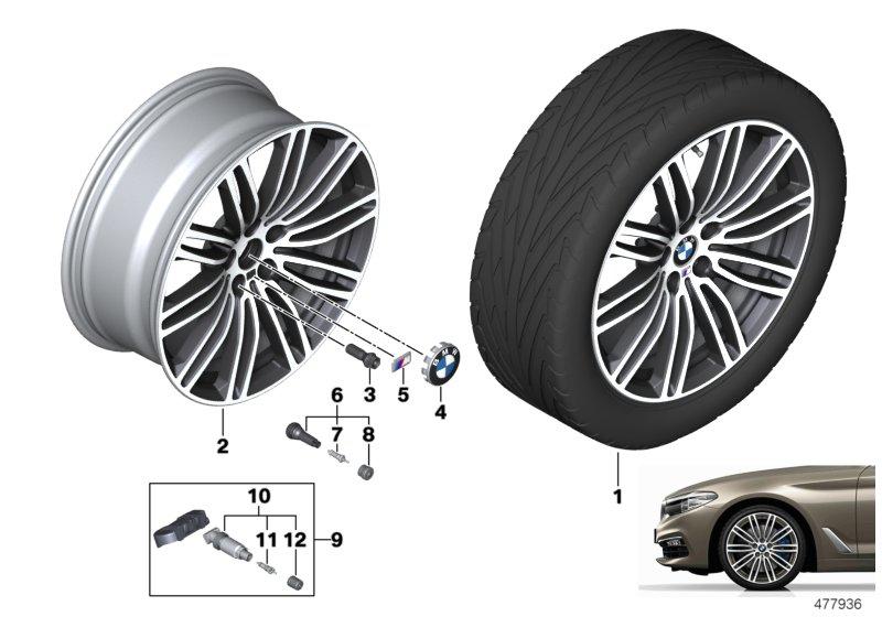 BMW lichtmet. velg dubb. spaak 664M - 19"