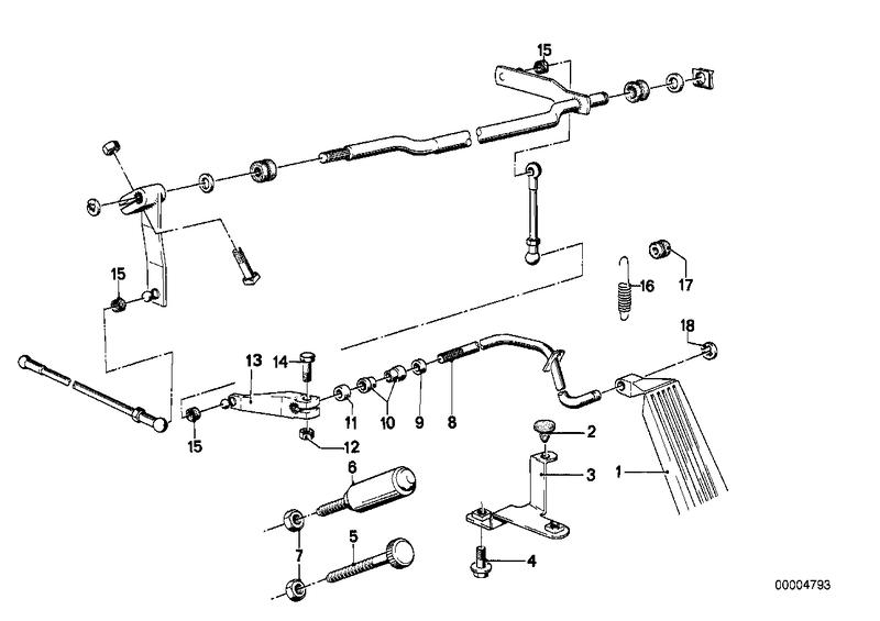 Gasbediening / stangenstelsel