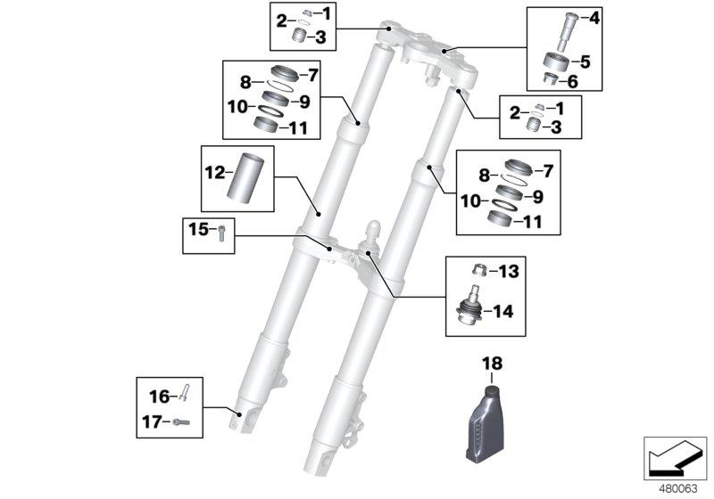 Service vork binnenpootdiameter 41 mm