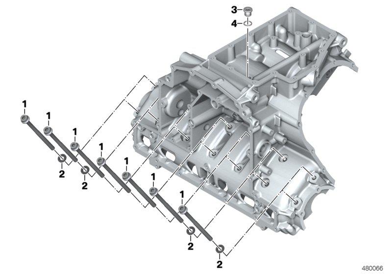 Schroefverbind. motorblok onderste deel