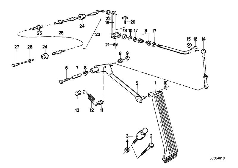 Gasbediening/bowdenkabel RHD