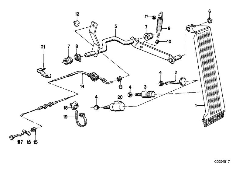 Gasbediening / bowdenkabel RHD