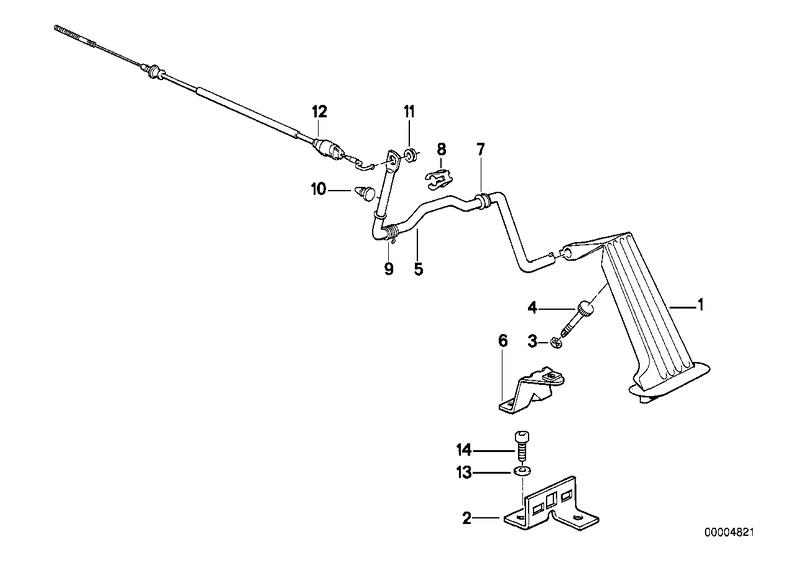 Gasbediening / bowdenkabel LHD