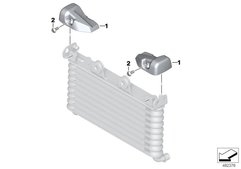 Afdekkap oliekoelerklep