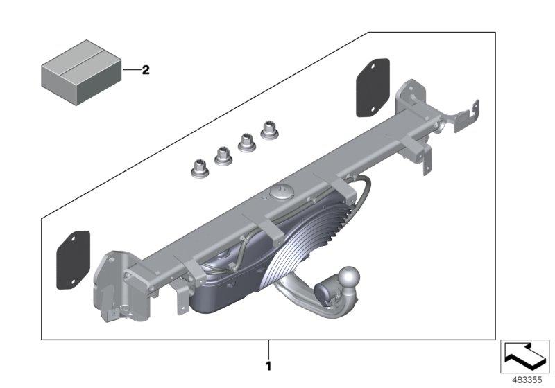 Inbouwset trekh.  elektr.  zwenkbaar