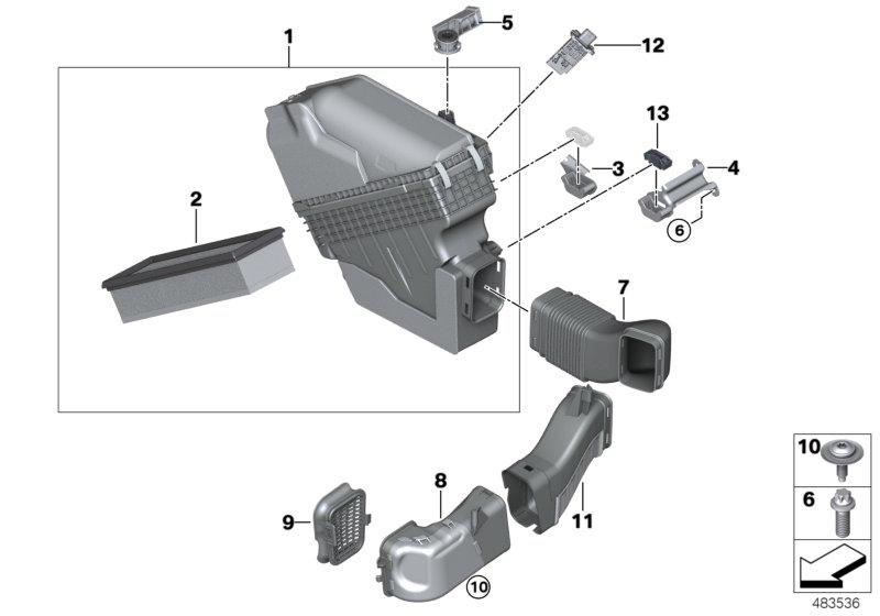 Inlaatluchtdemper / Filterelement / HFM