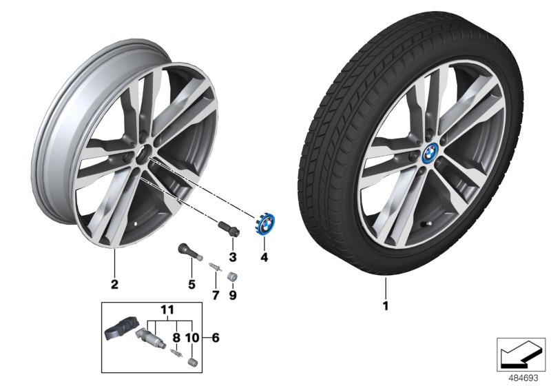 BMW i lichtmet. wiel dub. spaak 431 - 20"