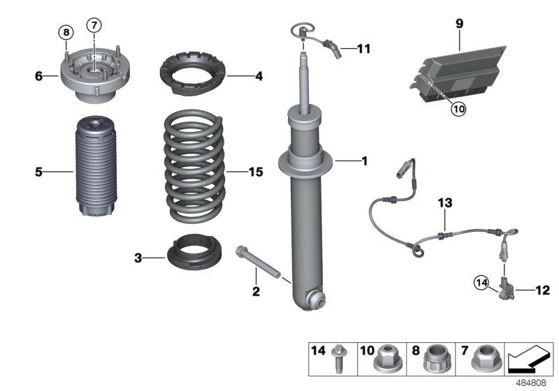 Veerelement achter EDC / stuurtoes.  / sensor