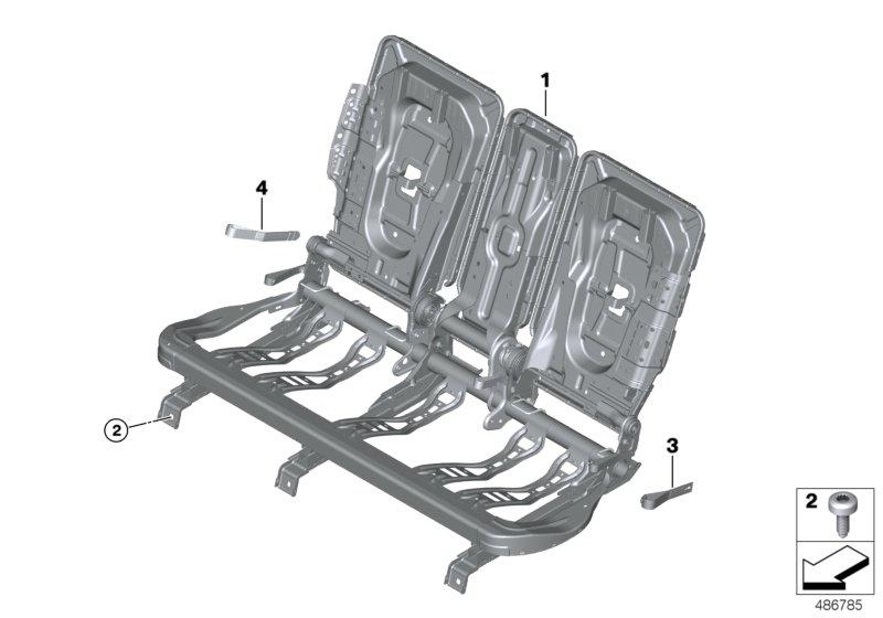 Zitting achter zittingframe basisstoel