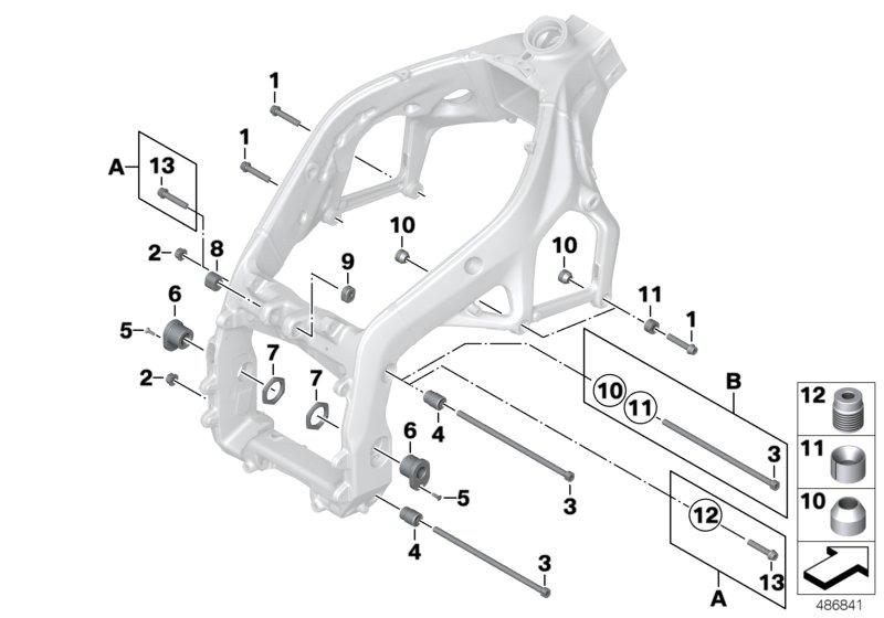 Motorophanging-swingarmdraaipunt