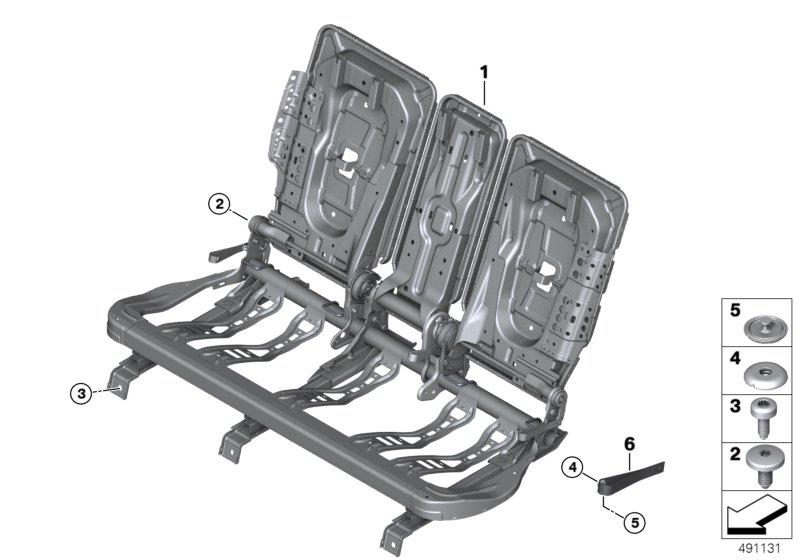 Zitting achter zittingframe basisstoel