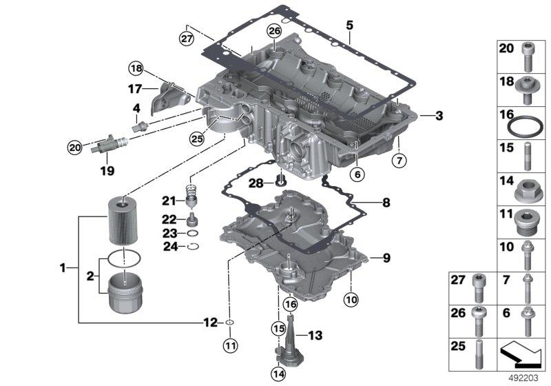 Oliecarter / oliefilter / oliepeilsysteem