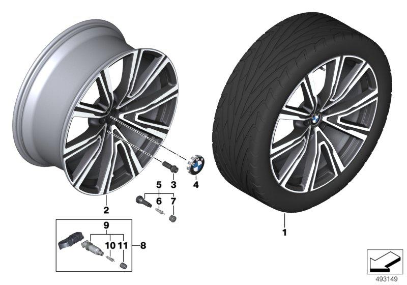 BMW lichtmetalen velg V-spaak 746I - 22"