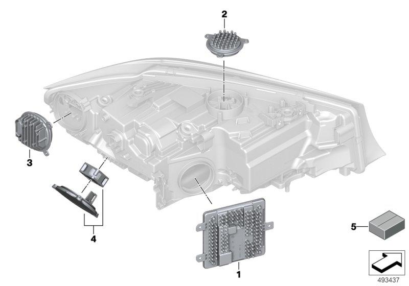 Afz. onderdelen koplamp elektronica