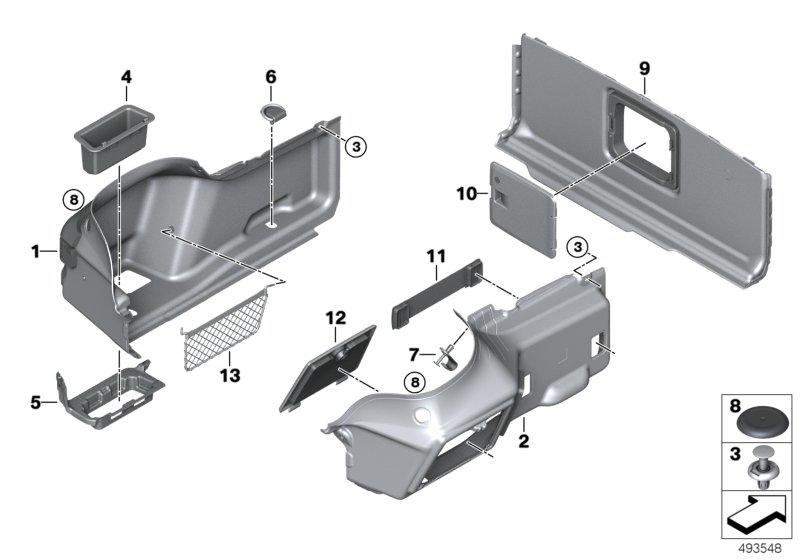 Bekleding ruimte bodem zijdelings