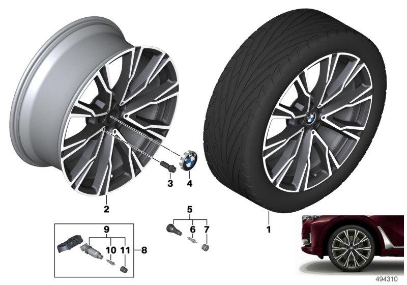 BMW lichtmetalen velg Y-spaak 758I - 22"