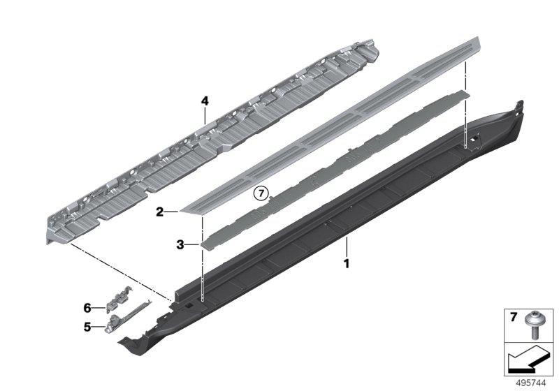 Extra set aluminium voetplank