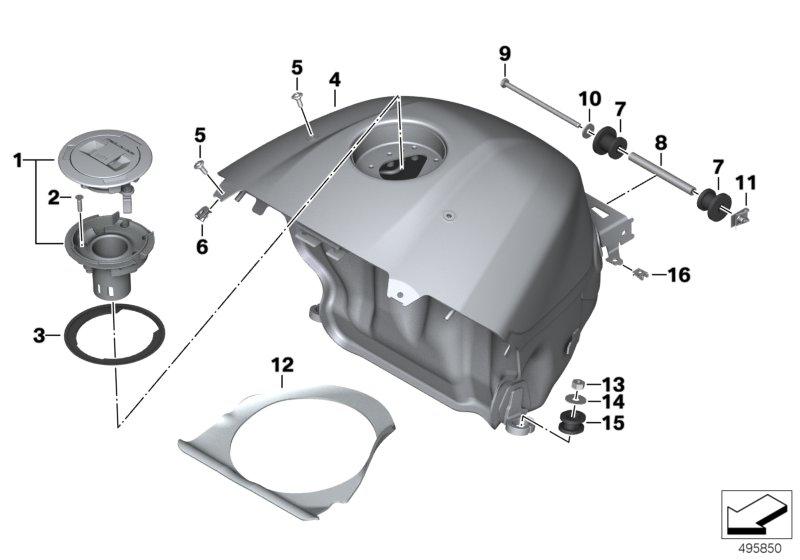 Brandstoftank  /  bevestigingsdelen