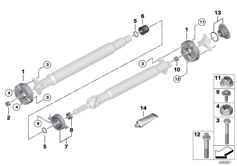 Flexibele koppel.  / tussenlager / inlegmoer