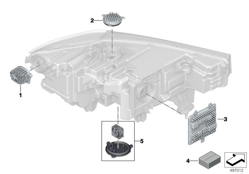 Afz.  onderdelen koplamp elektronica