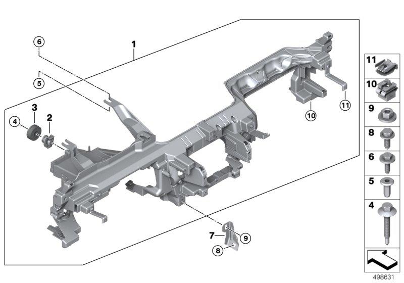 Draagbalk instrument paneel