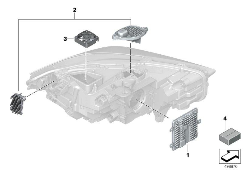 Afz.  onderdelen koplamp elektronica