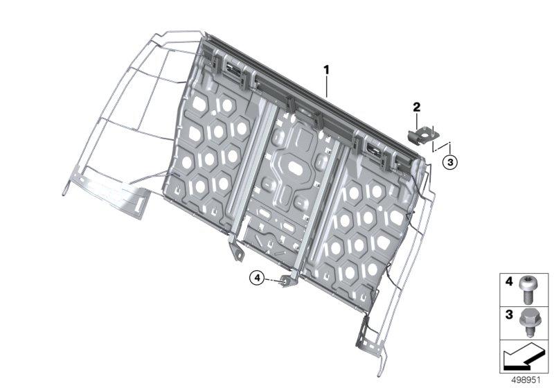 Zitting achter zittingframe basisstoel