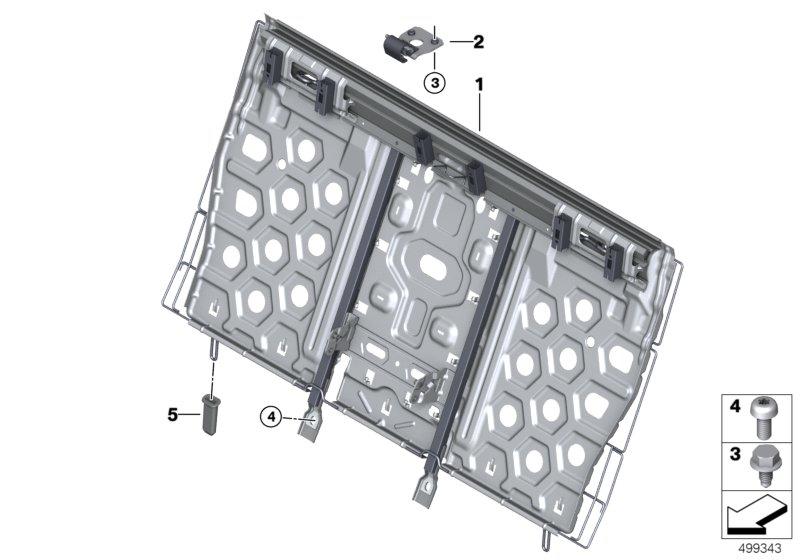 Zitting achter zittingframe basisstoel