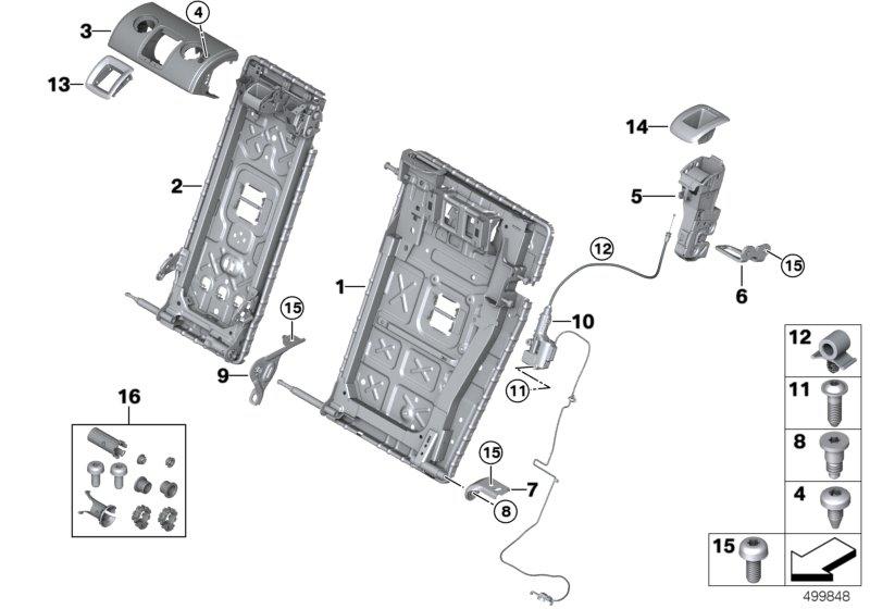 Achterbank zittingframe