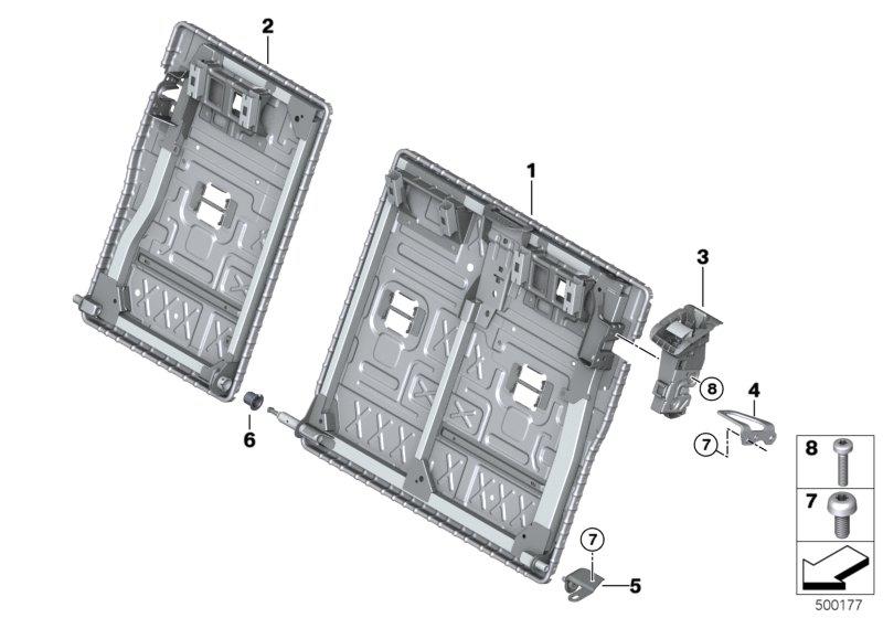 Zitting achter zittingframe basisstoel