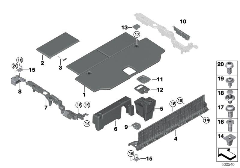 Bodembekleding van bagageruimte 7-zitter