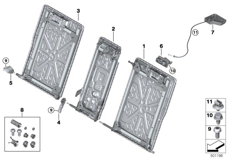 Achterbank zittingframe