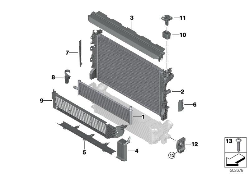 Bevestigingsdelen radiateur