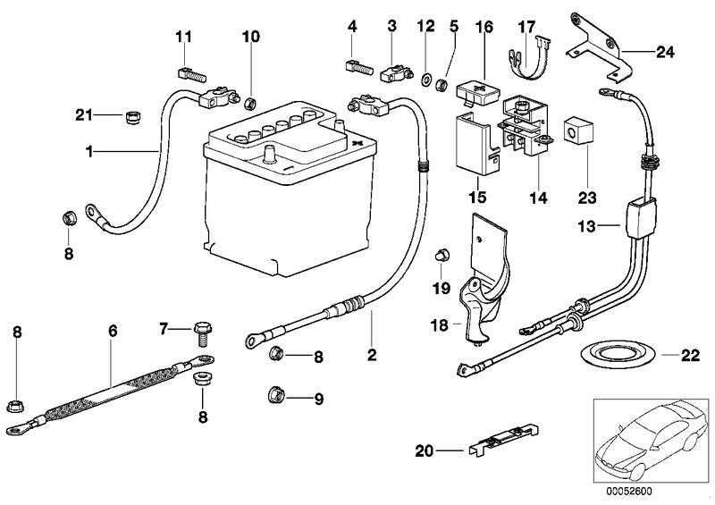 Batterijkabel(accu achter)