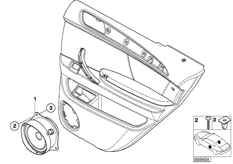 Onderdelen Stereo System deur achter